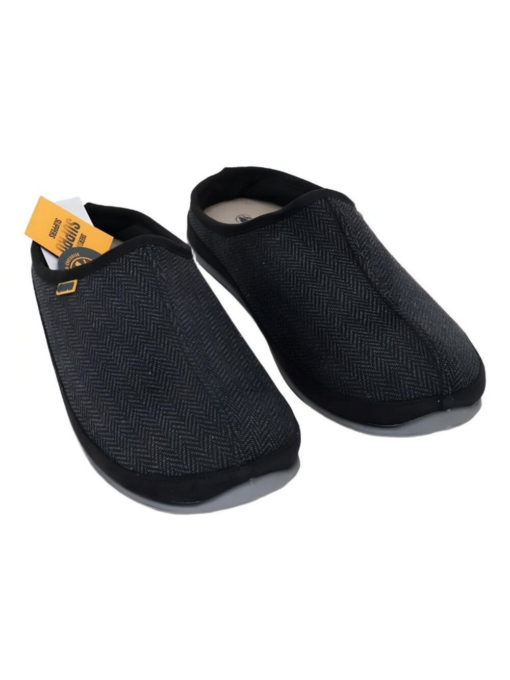 DEER STAGS Mens’s Wherever Indoor Clog Slipper Wide Black Gray Size US 12W